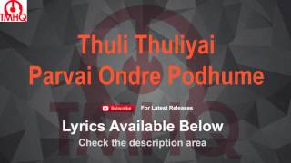 Thuli Thuliyai Karaoke Parvai Ondre Podhume Lyrics [upl. by Nevsa75]