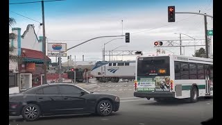 VIDEO Fiery Amtrak Crash  Train Hits Vehicle On Tracks In Oakland [upl. by Reffotsirhc43]