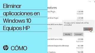 Eliminar aplicaciones en Windows 10  Equipos HP  HP Support [upl. by Philbin57]