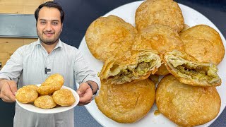 Lahori Qeema Kachori Recipe  Bazari Multilayer Puffy Keema Kachori [upl. by Vite]