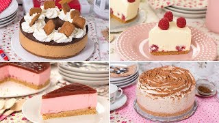 4 Tartas SIN HORNO Fáciles y Deliciosas ¿Cual te Gusta Más [upl. by Rosa541]