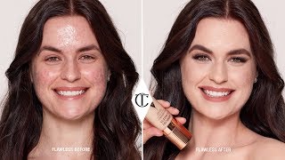 How To Cover Up Acne Using Airbrush Flawless Foundation  Charlotte Tilbury [upl. by Fionna]