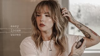 EASY LOOSE WAVES TUTORIAL  hairstylist waves and bangs at home  ImMalloryBrooke [upl. by Friday]