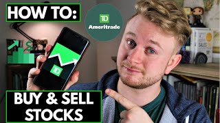 How to Buy amp Sell stocks in TD Ameritrade mobile app  Step by Step walkthrough [upl. by Annad]