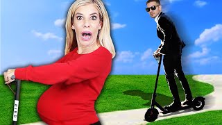 My First Pregnant Scooter Chase for 24 Hours Worst Pregnancy Challenge  Rebecca Zamolo [upl. by Salli]