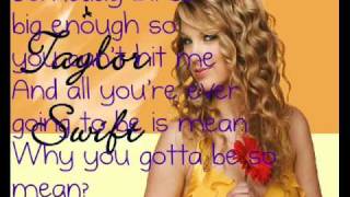 Taylor Swift Mean Lyrics [upl. by Aikenat]