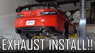 Camaro ZL1 1LE Corsa Exhaust Install amp Epic Sounds [upl. by Annaigroeg]