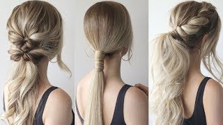 HOW TO EASY PONYTAILS  Perfect Prom Hairstyles [upl. by Kolk10]