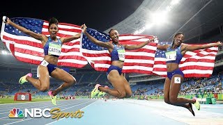 Team USA women sweep 100m hurdles podium in Rio  NBC Sports [upl. by Baiel]