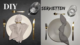 Servietten faltenDIY StoffserviettenTischdekofolding napkins [upl. by Anirual]