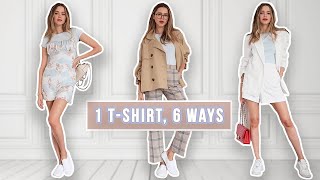 How To Style A Crew Neck TShirt 6 DIFFERENT Ways [upl. by Kamp446]