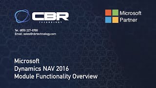 Dynamics NAV 2016 Module and Functionality Overview [upl. by Illyes269]