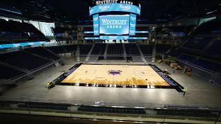 TIME LAPSE Wintrust Arena Court Installation [upl. by Aicatan750]