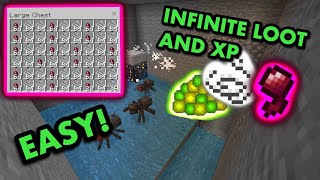 SIMPLE 121 AFK SPIDER AND XP FARM TUTORIAL in Minecraft Bedrock MCPEXboxPS4SwitchWindows10 [upl. by Rainer]