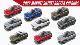 2022 Maruti Suzuki Brezza  All Colour Options  Images  AUTOBICS [upl. by Ahtebbat]