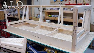 HOW TO BUILD A SOFA FRAME  DIY  ALO Upholstery [upl. by Runkel]