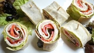 Turkey and Cheese Pinwheel Sandwiches I Party Pinwheels I Holiday Recipes [upl. by Aznerol838]