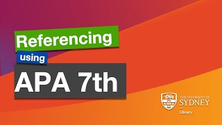 Referencing using APA 7th [upl. by Aysab]