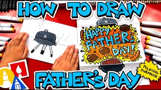 How To Draw A Fathers Day BBQ  Folding Surprise [upl. by Odnalor]