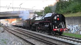 RARE Steam locomotive 141R1244 Mikado at Kloten Switzerland [upl. by Nevar]