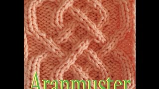 Zopfmuster Stricken Aranmuster Saxon Braid [upl. by Mabelle]