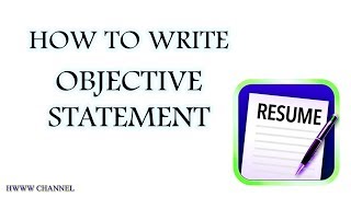 RESUME OBJECTIVE STATEMENT EXAMPLES [upl. by Lotte815]