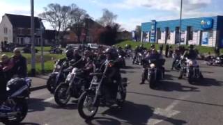 The head of Sutton in Ashfield hells angels funeral process [upl. by Ynneh539]