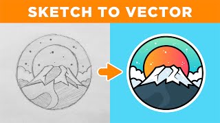 Adobe Illustrator Tutorial Create a Vector Logo from a Sketch in 2024 [upl. by Denice865]