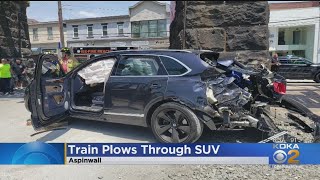 Train Hits SUV In Aspinwall [upl. by Harleigh109]