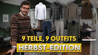 9 Kleidungsstücke 9 Outfits HerbstEdition  Stylingtipps für Männer [upl. by Burnight]