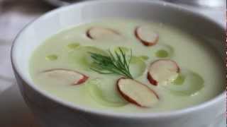 White Gazpacho Recipe  Chilled Summer Vegetable Soup [upl. by Aerdma130]