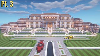 Minecraft HUGE Realistic Mansion Tutorial 3  How to Build Part 3 [upl. by Nyrahtak]