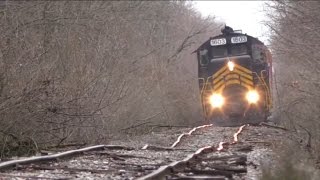 Blasting down bad track Doubleheader on the NDampW Railway Maumee and Western [upl. by Ahsiekin]