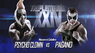 PSYCHO CLOWN vs PAGANO  MÁSCARA vs CABELLERA  TRIPLEMANÍA XXIV [upl. by Aicats315]