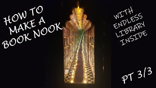 How to make a book nook with endless library illusion Part 33 [upl. by Eidnyl]