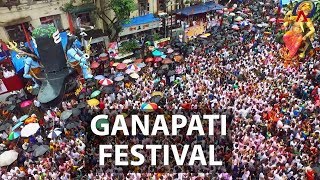 Ganapati FestivalGanesh Chaturthi in Mumbai  Aerial India  CNA Insider [upl. by Acinimod]