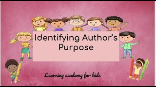 Identifying Authors purpose [upl. by Dnalhsa792]