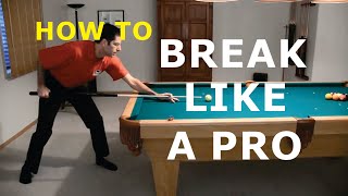 Pool BREAK SHOT Technique Advice  How to Break [upl. by Elleinaj]