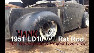 Volksrod VW Rat Rod Walkaround amp overview Lanchester LD10 1969 VW Beetle Bug based Hot Rod aka HANK [upl. by Petey]