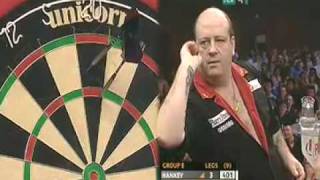 Ted Hankey Grand Slam of Darts 2009Ted loses it [upl. by Tiemroth578]