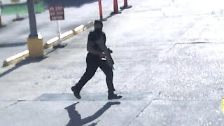 Security video shows Baton Rouge gunmans stakeout [upl. by Eihctir]