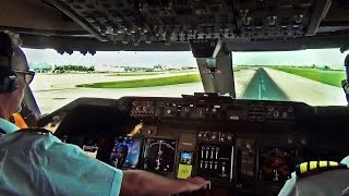 Boeing 747 Cockpit View  TakeOff from Miami Intl MIA [upl. by Jasper]