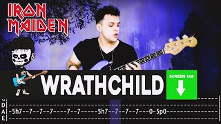 【IRON MAIDEN】 Wrathchild  cover by Cesar  LESSON  BASS TAB [upl. by Karlotte956]