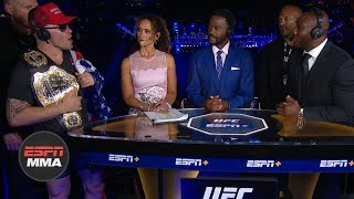 Colby Covington Kamaru Usman get heated during UFC Fight Night Post Show  ESPN MMA [upl. by Nugesulo578]