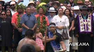 Te Arikinui Kuini Ngā wai hono i te pō welcomed on to Waitangi [upl. by Arah]