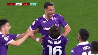 Highlights COPPA ITALIA FIORENTINA ATALANTA 10 Mandragora [upl. by Ahseile290]