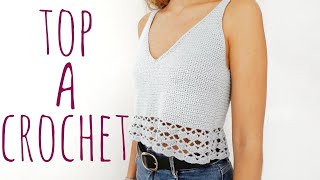 TOP CON CALADO  Tutorial crochet [upl. by Stclair546]