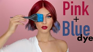 Dyeing my hair Pink and Blue [upl. by Aimek]