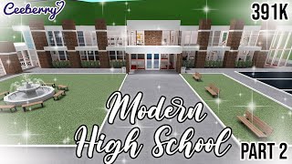 Bloxburg  Modern High School interior  full tour  Speed Build [upl. by Enerak15]