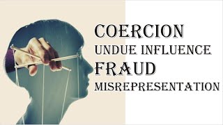 Coercion Undue Influence Fraud Misrepresentation  Indian Contract Act 1872  Law Guru [upl. by Ayar]